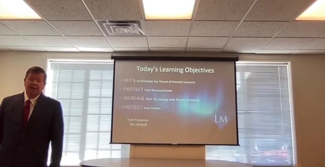 Legally Mine intro slide: “Your Presenter — Dan McNeff” (00:09)